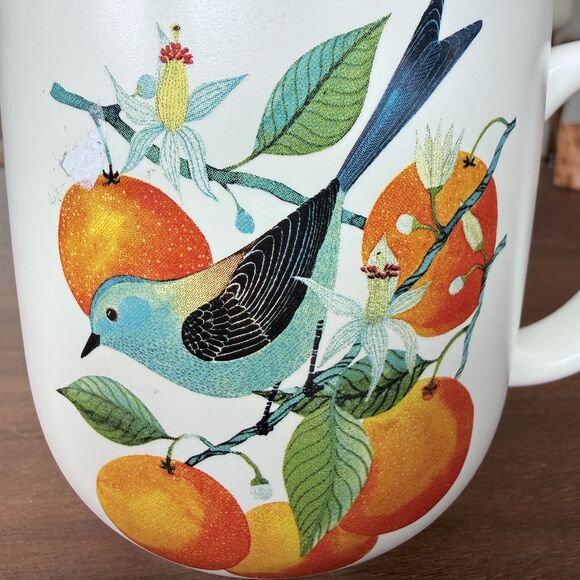 Hallmark Geninne Zlatkis Oranges & Birds Mug Discontinued Ceramic Cup - Picture 1 of 3